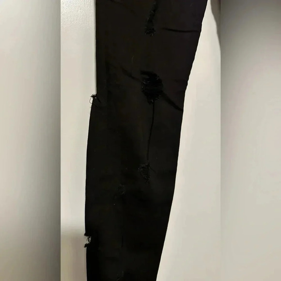 Bridge by Gly black distressed mid rise ankle skinny denim jeans size 29 - Picture 2 of 9